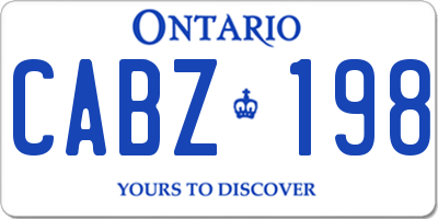 ON license plate CABZ198