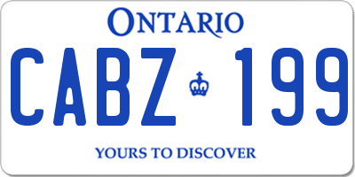 ON license plate CABZ199