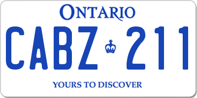 ON license plate CABZ211