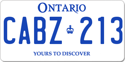 ON license plate CABZ213