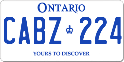 ON license plate CABZ224