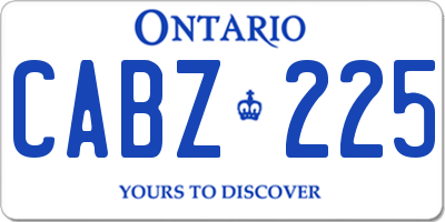 ON license plate CABZ225