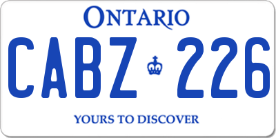 ON license plate CABZ226