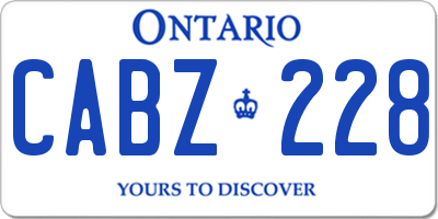 ON license plate CABZ228