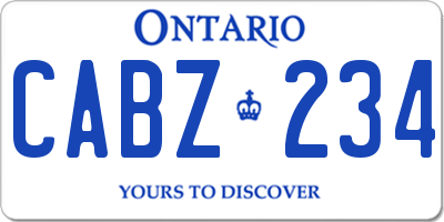 ON license plate CABZ234