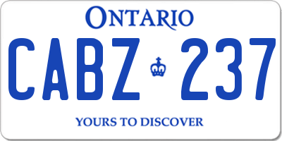 ON license plate CABZ237