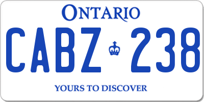 ON license plate CABZ238