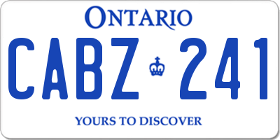 ON license plate CABZ241