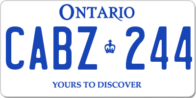 ON license plate CABZ244