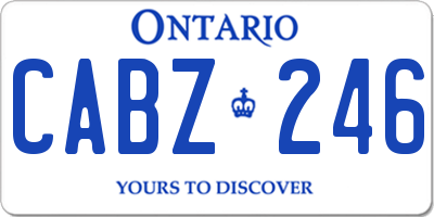 ON license plate CABZ246