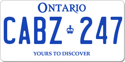 ON license plate CABZ247