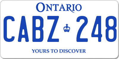 ON license plate CABZ248