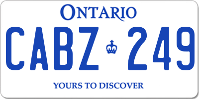 ON license plate CABZ249