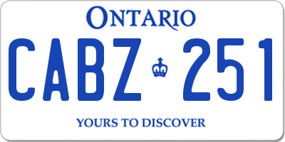 ON license plate CABZ251