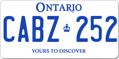 ON license plate CABZ252