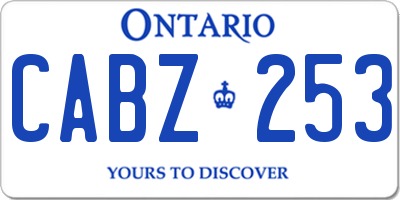 ON license plate CABZ253