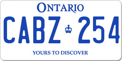 ON license plate CABZ254