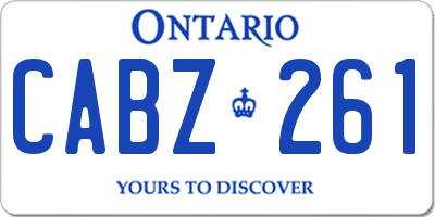 ON license plate CABZ261