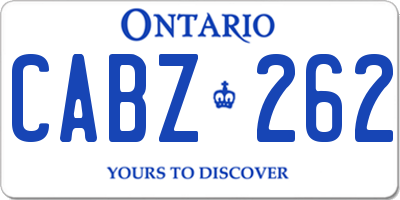 ON license plate CABZ262