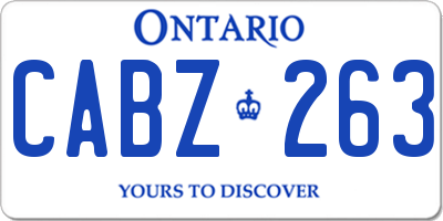 ON license plate CABZ263