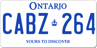 ON license plate CABZ264