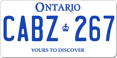 ON license plate CABZ267