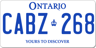 ON license plate CABZ268