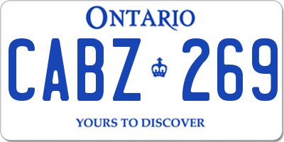 ON license plate CABZ269