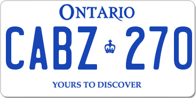 ON license plate CABZ270