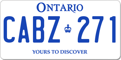 ON license plate CABZ271