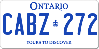 ON license plate CABZ272