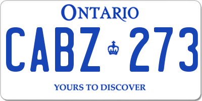 ON license plate CABZ273