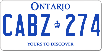 ON license plate CABZ274