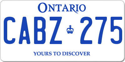 ON license plate CABZ275