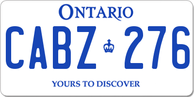 ON license plate CABZ276