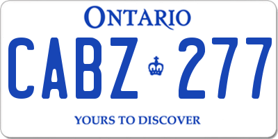 ON license plate CABZ277