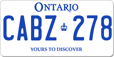 ON license plate CABZ278