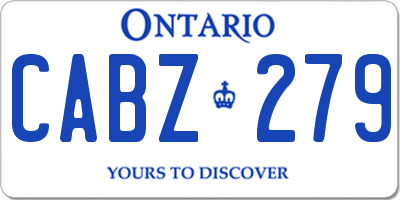 ON license plate CABZ279