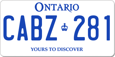 ON license plate CABZ281