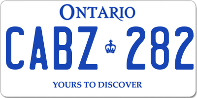 ON license plate CABZ282