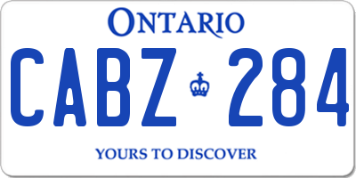 ON license plate CABZ284