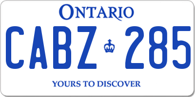 ON license plate CABZ285