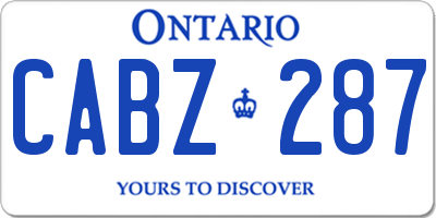 ON license plate CABZ287