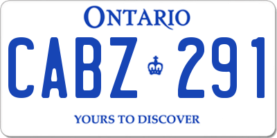 ON license plate CABZ291