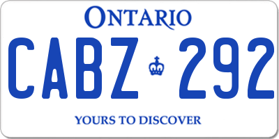 ON license plate CABZ292