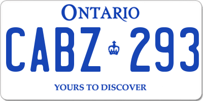 ON license plate CABZ293