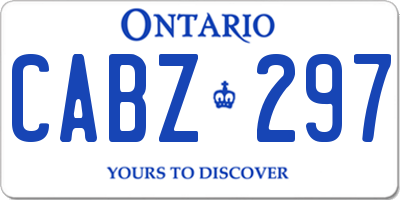 ON license plate CABZ297