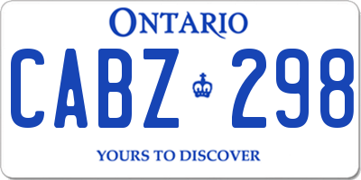 ON license plate CABZ298