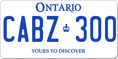 ON license plate CABZ300