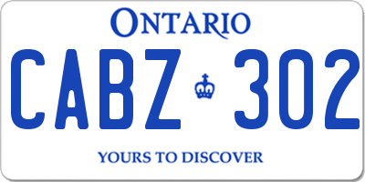 ON license plate CABZ302